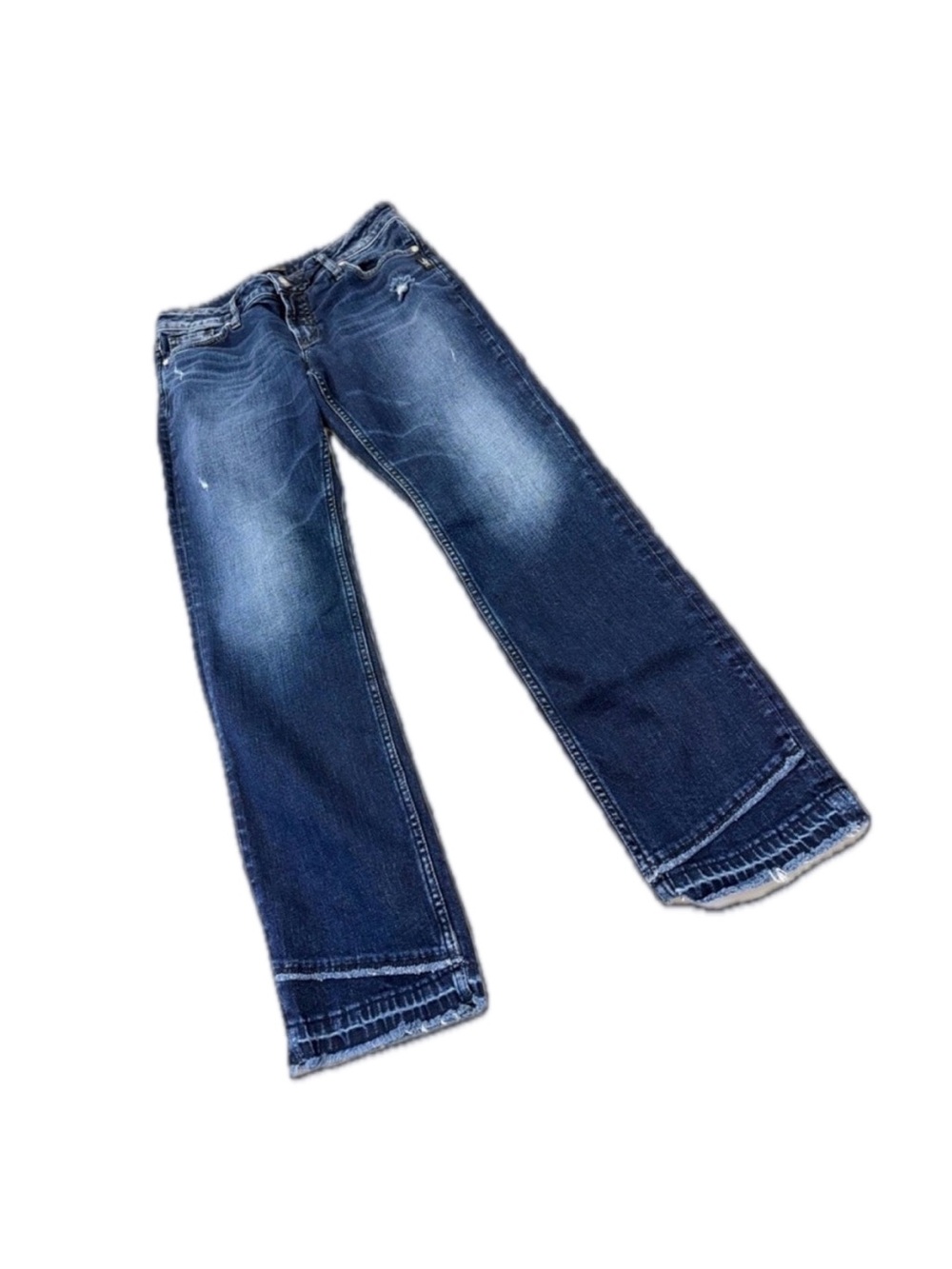Silver Jeans Co Suki Slim Tulip Hem Distressed Curvy Denim Jeans W29 L29 10